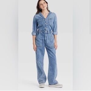 Universal Thread Women Long Sleeve Utility Baggy Denim Jumpsuit (New w/o tags)